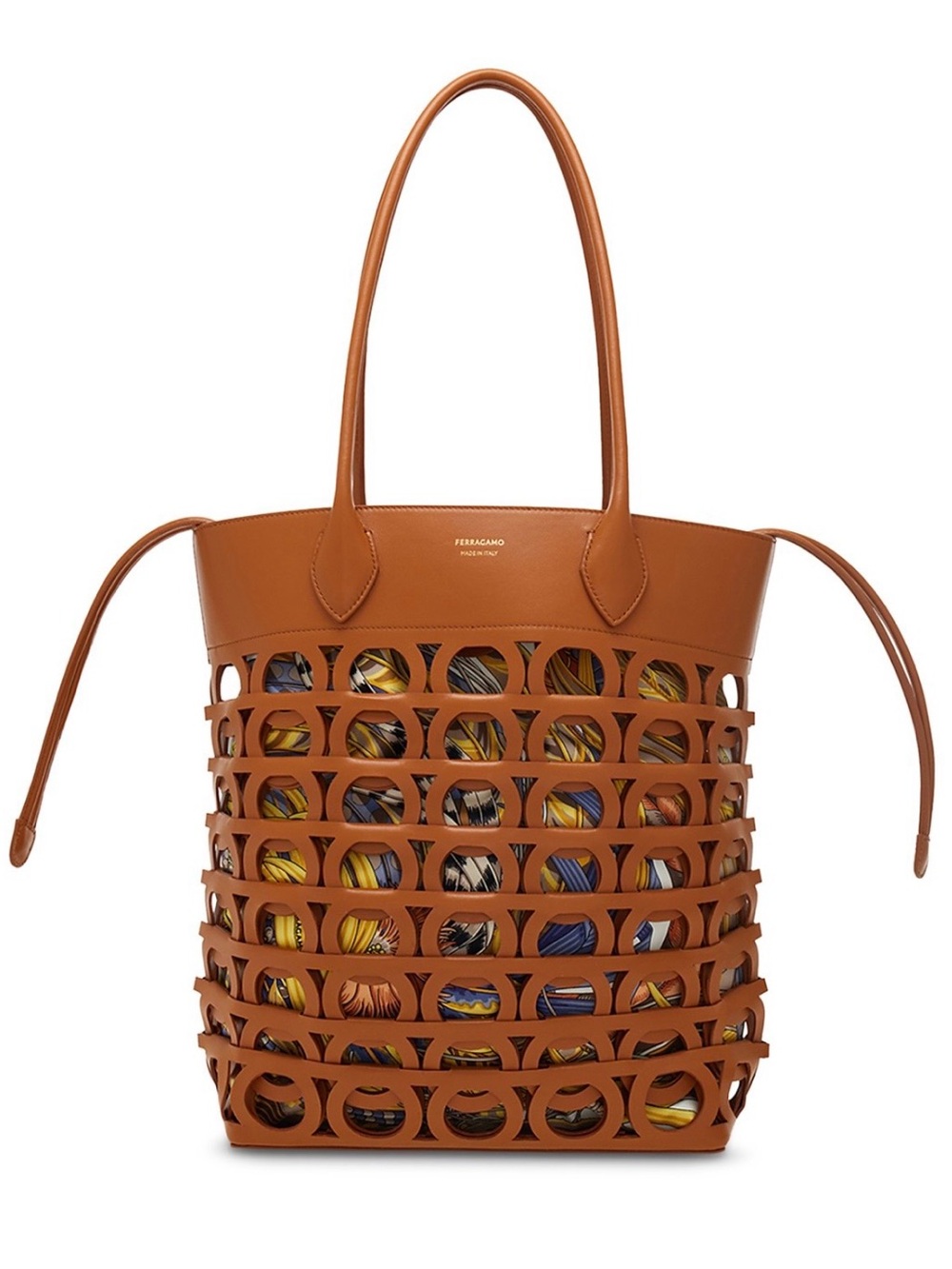 NWT FERRAGAMO Gancini Leather Basket Tote
Bag